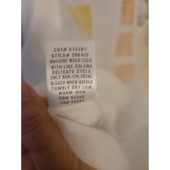 Barbara Lesser Ivory Sheer V-neck Top Sz XL Lagenlook Artsy Beachy - Picture 8 of 8